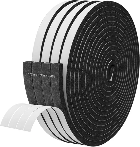 Vista 17 de Cinta aislante de espuma autoadhesiva Storystore, resistente a la intemperie de 1 x 1/8 x 16,5 pies para puertas y ventanas, sello de puerta a