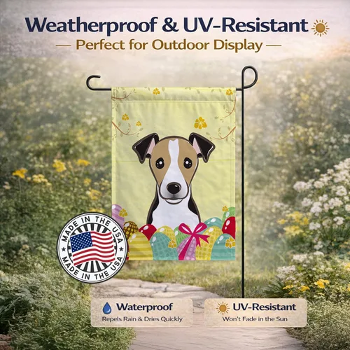 Vista 470 de Caroline's Treasures BB1923GF Bandera decorativa para jardín con diseño de Border Collie, para caza de huevos de Pascua, para jardín, jardín, patio