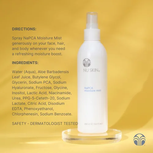 Vista 7 de Nu Skin NaPCA Moisture Mist Hidratante revitalizante y niebla refrescante con ácido hialurónico Spray hidratante para cara, cuerpo y cabello