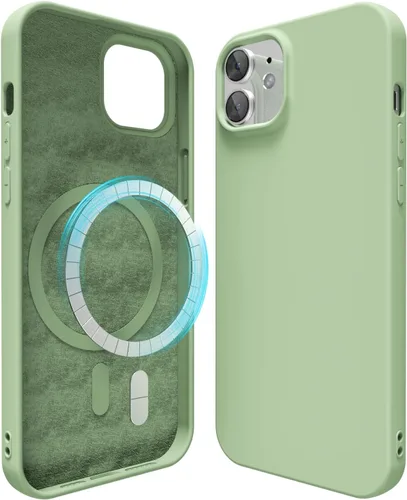 Vista 109 de oakxco Funda de silicona para iPhone 12 Pro Max, magnética, compatible con carga inalámbrica Magsafe, cubierta protectora de goma suave y delgada
