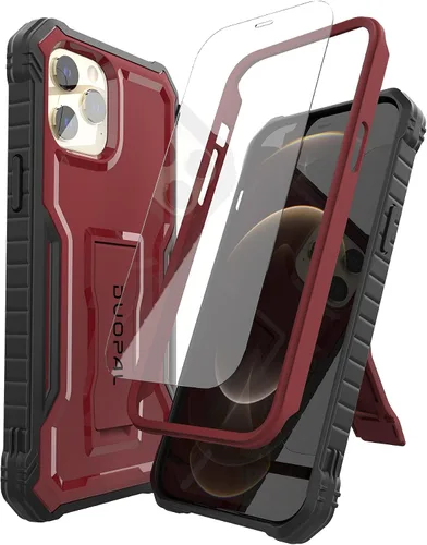 Vista 7 de Funda para Apple iPhone 12 Pro Max, protección de grado militar a prueba de golpes con protector de pantalla HD de vidrio templado y soporte Azul