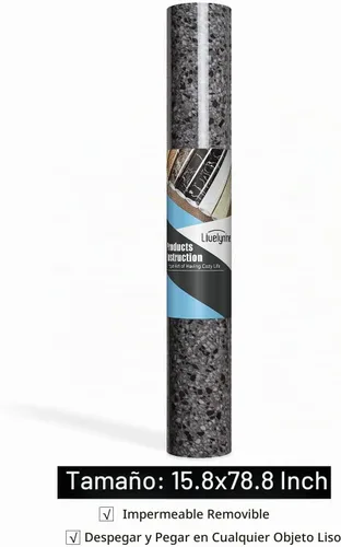 Vista 7 de Livelynine Papel adhesivo de granito oscuro para encimeras, despegar y pegar, cubiertas de encimera, papel tapiz de granito impermeable