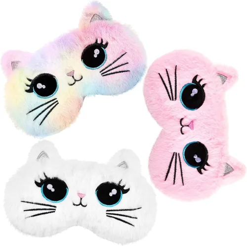 Vista 12 de Geyoga 3 piezas de antifaz de sueño para niños, niñas, cubierta suave para los ojos para dormir, cubierta de ojos para los ojos para niños Colorido