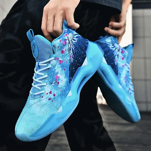 Vista 4 de ADCAB Zapatos de baloncesto fluorescentes para hombre, zapatos para mujer, ligeros, transpirables, al aire libre, antideslizantes, deportivos