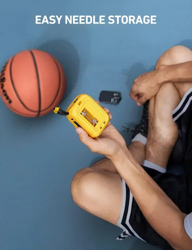 Vista 6 de AstroAI Portable Electric Ball Pump - Ultra Fast Inflation, with Digital LCD Display, Preset Pressure with Ball Needle for Basketball, Soccer, and
