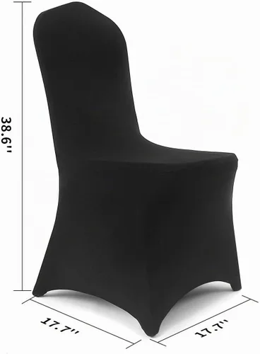 Vista 2 de Peomeise - 6 piezas de funda elástica de elastano para sillas, para bodas, fiestas, banquetes y eventos (negro, 6)