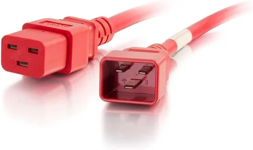 Vista 42 de Cable de alimentación C2G, cable de extensión corto, cable de extensión de alimentación, cable de alimentación de bloqueo, 10A, 250V, negro, 1 pie