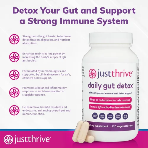 Vista 3 de Daily Gut Detox - Suplemento de desintoxicación ultraconcentrado y apoyo inmunológico con anticuerpos IgG - Promueve la salud intestinal