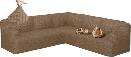 Vista 16 de Fundas para sofá seccional en forma de L de 1 pieza, fundas de esquina elásticas para sofá, funda de sofá antideslizante, lavable, fundas de sofá