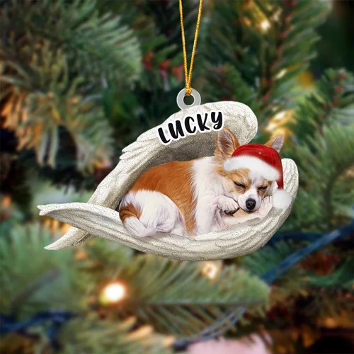 Vista 154 de Ángel durmiente de Afghan Hound para Navidad, adorno personalizado con el nombre del perro, adorno de Navidad personalizado para amantes de perros