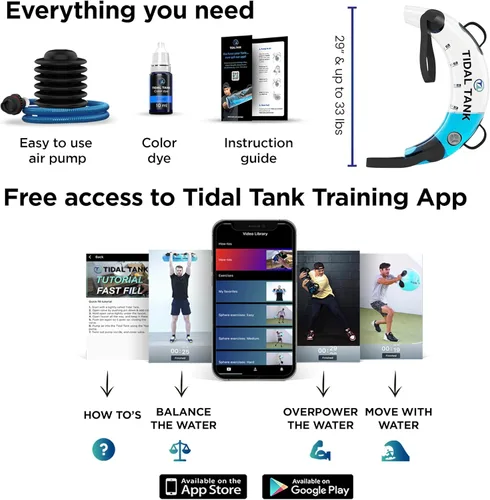 Vista 5 de Tidal Tank Tube - La bolsa Aqua Bag original - Bolsa de peso de agua de hasta 49 libras - Bolsas de arena ajustables para entrenamiento alternativo
