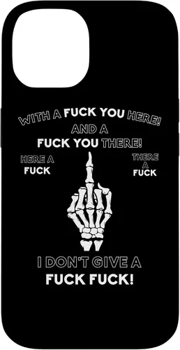 Vista 4 de Skeleton Middle Finger F You Pun Adult Humor Novelty Gifts Case for iPhone 17