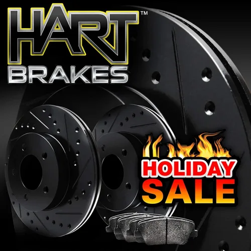 Vista 10 de Hart Brakes Kit de frenos y rotores traseros delanteros Pastillas de freno delanteras y traseras Rotores y pastillas de freno Pastillas