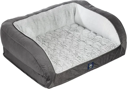 Vista 8 de Serta Cama ortopédica acolchada tipo sofá para perros - Marrón chocolate (Pequeño)