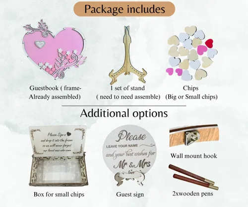 Vista 4 de Alternativa de libro de invitados de boda de bola negra personalizada, idea de libro de invitados de boda de madera, libro de invitados con temática