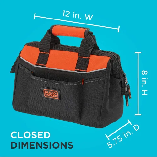 Vista 4 de BLACK+DECKER Bolsa de herramientas, 12 pulgadas (BDST500001APB)