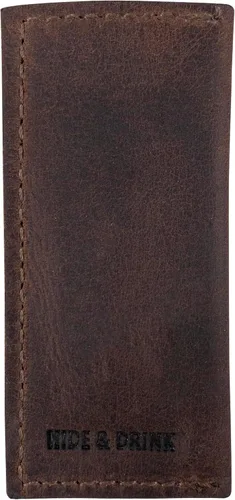 Vista 4 de Hide & Drink, Juego de 4 estuches para púas de dientes, accesorios de cocina, cuero de grano completo, hecho a mano, marrón bourbon
