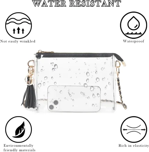 Vista 6 de YGR Bolso cruzado pequeño para mujer, aprobado por estadios, para conciertos, bailes, eventos deportivos, fiestas