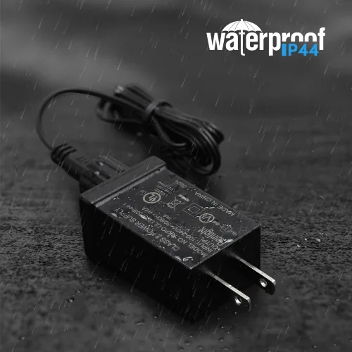 Vista 5 de Fuente de alimentación de 24 V clase 2, enchufe de EE. UU. Certificado UL IP44 impermeable transformador de bajo voltaje para luz navideña de 6 W
