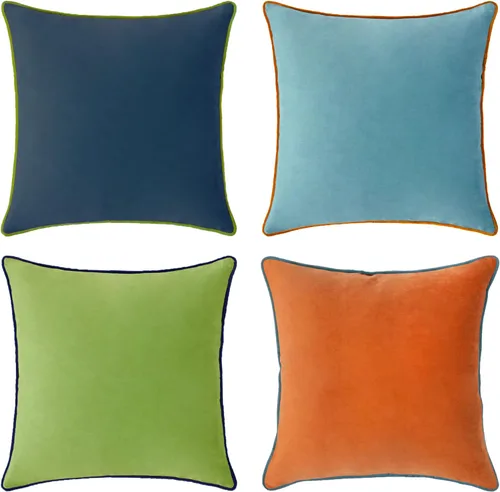Vista 22 de MONDAY MOOSE - Juego de 4 fundas de cojín decorativas de terciopelo suave, diseño moderno de doble cara; mezcla y combina, rellenos de almohada