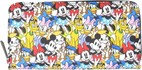 Vista 2 de Loungefly Disney Mickey Mouse and Friends - Cartera con cremallera alrededor Blanco M Cartera con cremallera