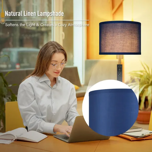 Vista 6 de Lámparas de pie para sala de estar, lámpara de pie azul regulable continua con control remoto, 2700 K-6500 K temperatura de color y brillo