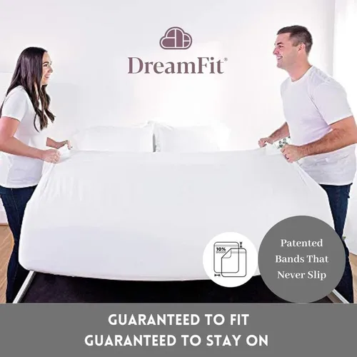 Vista 5 de DreamFit DreamCool Juego de Sábanas de Cama Refrescantes de 100% Algodón Egipcio con Correas Elásticas en las Esquinas 400 Hilos Bolsillo Extra