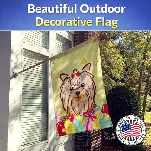 Vista 658 de Caroline's Treasures BB1923GF Bandera decorativa para jardín con diseño de Border Collie, para caza de huevos de Pascua, para jardín, jardín, patio