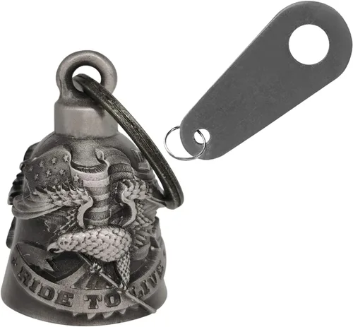Vista 16 de Campana de motocicleta con colgador para motociclista, campanas de motociclista de buena suerte y accesorios de motocicleta, campana de la suerte