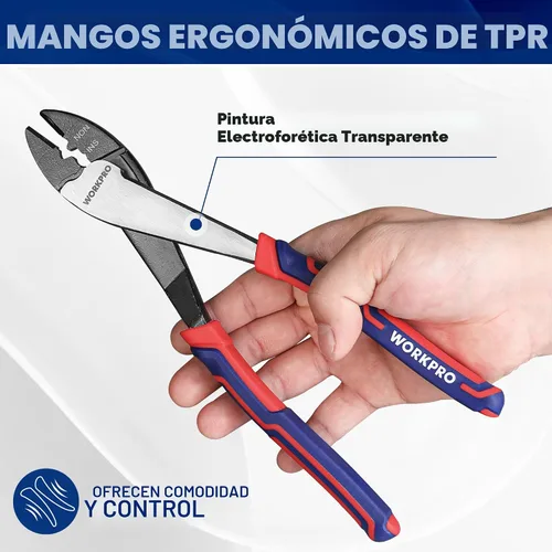Vista 5 de WORKPRO 9,5 "cortador de alambre/crimpadora, Cr-V alambre de acero Crimping