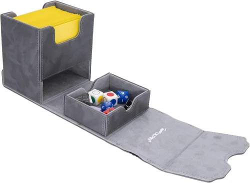 Vista 3 de Zoopin - Caja de cuero con contador de vida giratorio integrado, color negro para MTG, Yugioh, Pokeman, TES Legacy, Munchkins CCG Decks y también