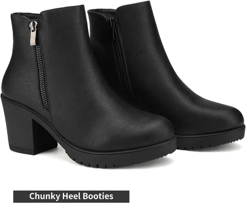 Vista 3 de DREAM PAIRS - Botines para mujer, de invierno y tacón bajo grueso