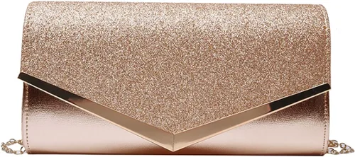Vista 16 de Queena Bolso de mano de noche brillante con purpurina para mujer, bolso de mano con cadena para boda, fiesta, graduación, regalo para mamá, esposa