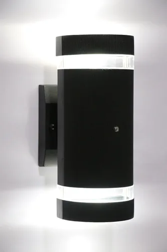 Vista 9 de Lámpara de pared para exteriores moderna con sensor de atardecer a amanecer, montaje en pared, impermeable, antioxidante, semi cilindro arriba