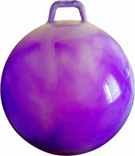 Vista 6 de AppleRound Hippity Hoppity Hopball with Pump – Sit-On Bouncy Exercise Ball with Handle, 18 inch / 45 cm for Kids Ages 3-7, Cloud Colors (Red & Blue)