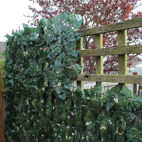 Vista 3 de Cerca de privacidad artificial para plantas de seto topiario artificial, valla artificial para jardín, valla decorativa, antifuerte, verde claro 807