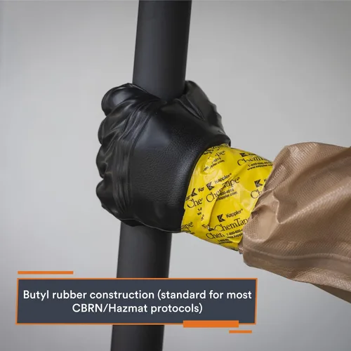 Vista 2 de MIRA - Guantes protectores de seguridad NC-11 CBRN Guantes de trabajo industriales reutilizables resistentes a productos químicos 1 par XS a XXL