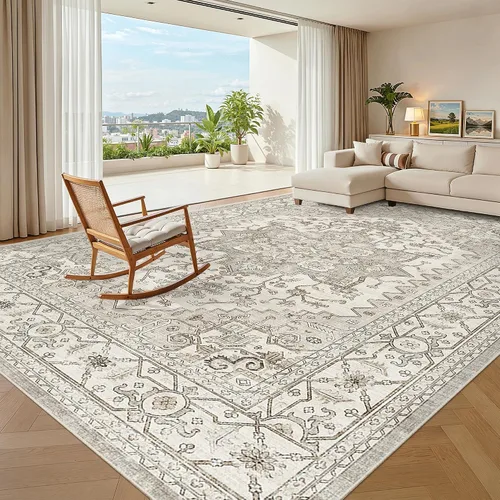 Vista 290 de Madane Alfombra lavable de 2 x 3 pies, alfombra de entrada pequeña, antideslizante, vintage, para entrada interior, alfombra de pelo bajo