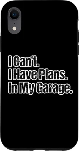 Vista 9 de Funda para iPhone 12 mini con diseño de chico de coche, con texto en inglés "I Can't I Have Planans In My Garage