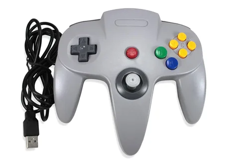 Vista 2 de 3rd Party Classic Retro N64 Bit USB Wired Controller for PC and MAC - Grey