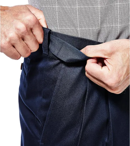 Vista 5 de Haggar - Pantalones caqui para hombre, no requieren planchado, de corte clásico, con pretina ampliable y parte delantera plana, tallas estándar