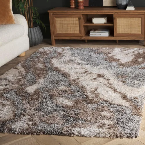 Vista 13 de SAFAVIEH Horizon Shag Collection - Alfombra decorativa, 2 x 3 pies, gris y azul, no desprende pelusa y de fácil cuidado, 2 pulgadas de grosor, ideal