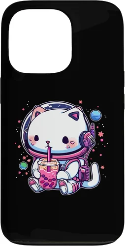Vista 10 de iPhone 16 Kawaii Cat Bubble Boba Tea In Space Astronaut Anime Girls Case