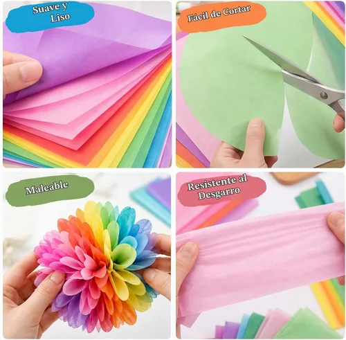 Vista 3 de Koogel 330 hojas de papel de seda, papel de seda multicolor de 14 x 10 pulgadas para bolsas de regalo, vacaciones, cumpleaños, manualidades