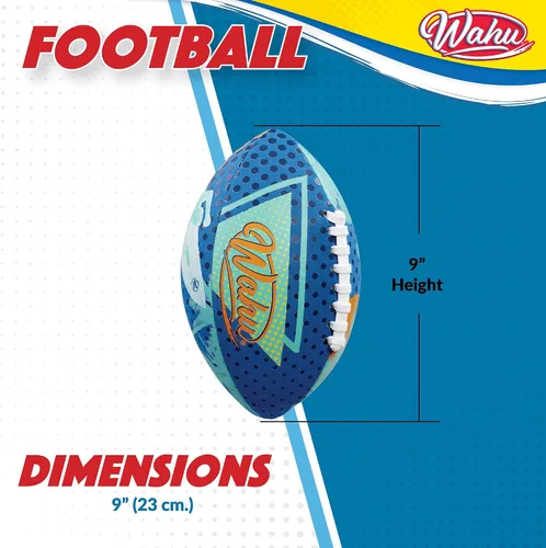 Vista 8 de WAHU Fútbol de playa 100% impermeable con cordones reales para jugar dentro y fuera del agua, fútbol al aire libre de 9 pulgadas para juegos de Azul