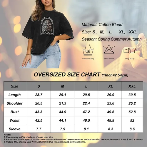 Vista 6 de DUTUT Camisa de gran tamaño con música occidental retro para mujer, camiseta de música country, vintage, Western Cowboy Country