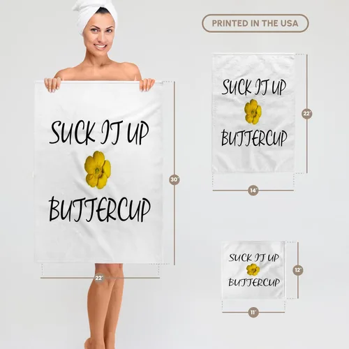 Vista 6 de 3d Rose Suck it up buttercup toalla de mano, 15" x 22