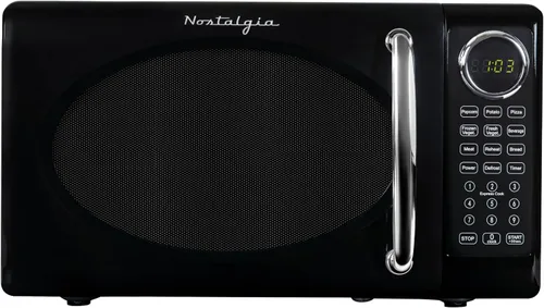 Vista 10 de Nostalgia Retro - Horno de microondas para encimera - Incluye 12 ajustes preprogramados y reloj digital - 0.9 pies cúbicos - 800 vatios - Amarillo