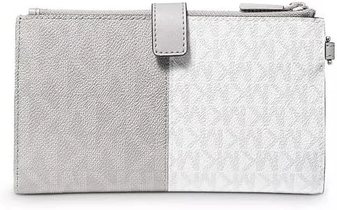 Vista 3 de Michael Kors Jet Set - Muñequera de doble cremallera (BRT WHT MLT), Brt Wht Mlt