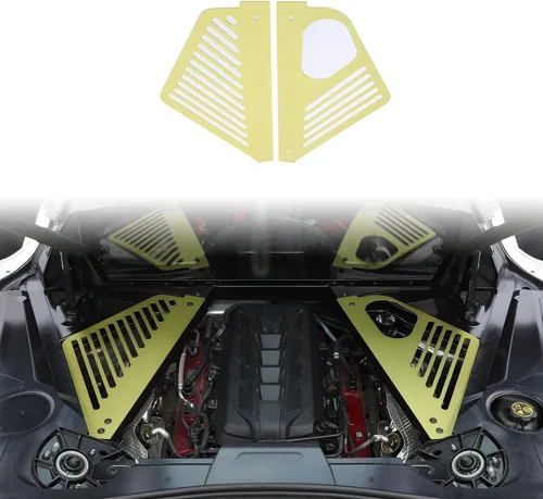 Vista 12 de Cubierta de panel de bahía de motor compatible con Chevrolet Corvette C8 2020-2023, cubiertas traseras de aleación de aluminio para motor izquierda